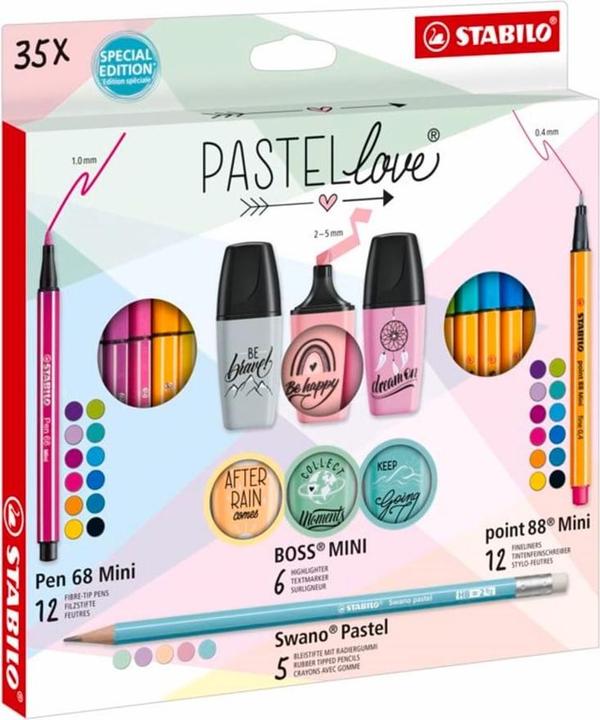Produktbild STABILO Mini World Pastellove (Assortiert, 35 x)