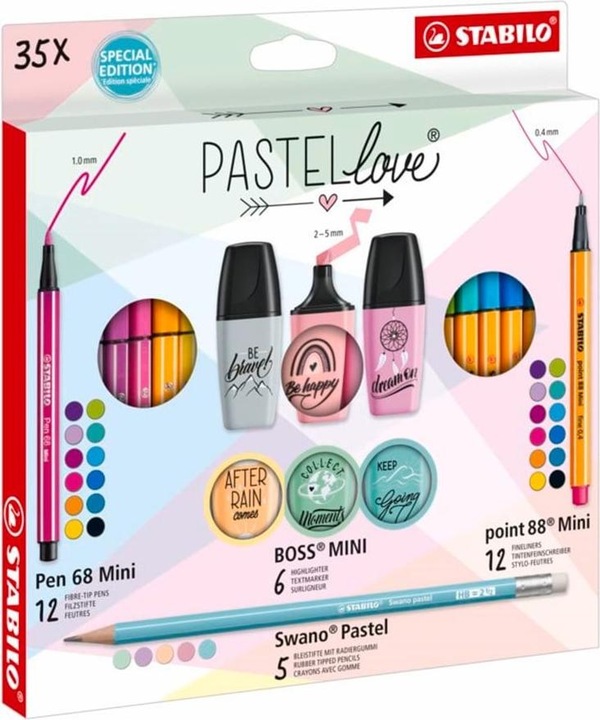 Produktbild STABILO Mini World Pastellove (Assortiert, 35 x)