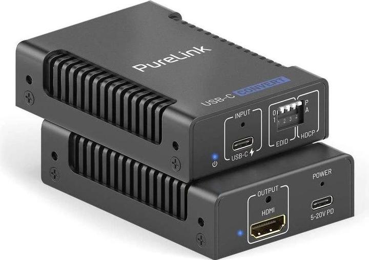 Actual product image Purelink PureTools PT-C-CPDHD-18G USB-C auf HDMI 2.0 Konverter 18 Gbps (Angle adapter, Camera Converter)
