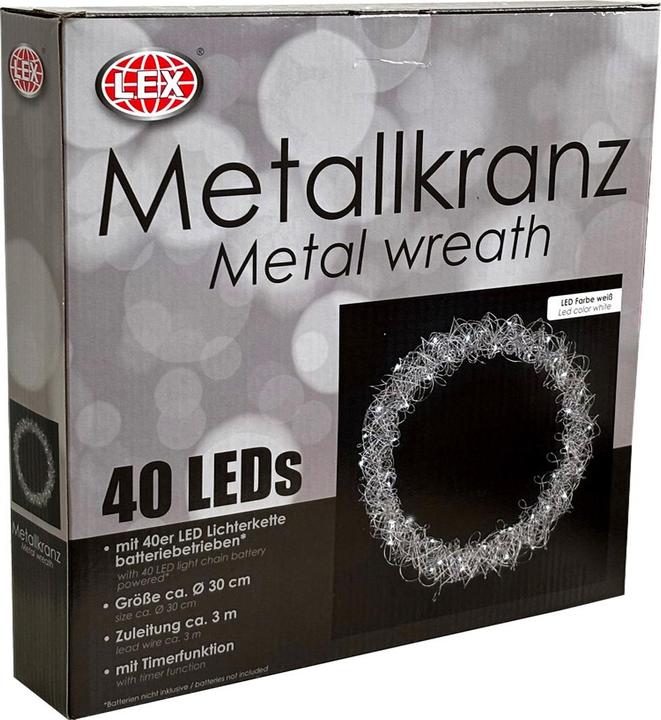 Actual product image Mojawo LED Hanging Wreath / Table Decoration Metal Ø30cm Cold White