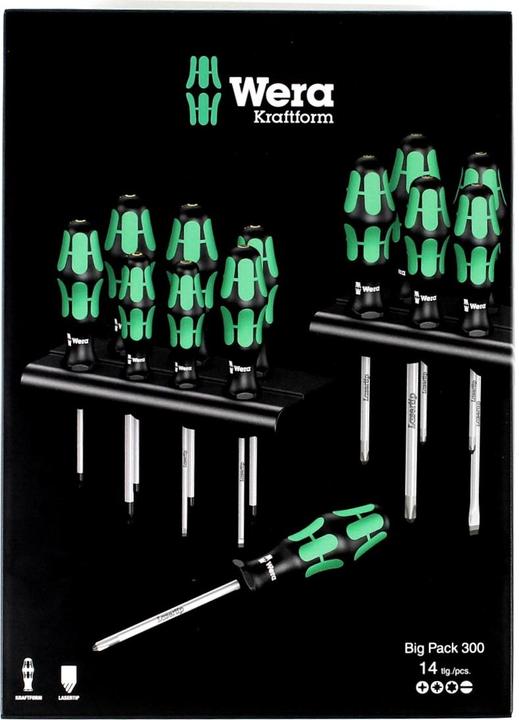 Actual product image Wera Kraftform Big Pack 300 (Torx (TX), Pozidriv cross recess (PZ), Phillipps cross recess (PH))