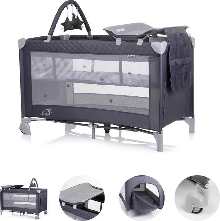 Chipolino Travel cot Luna 2 levels