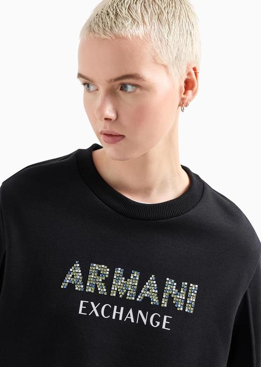 Produktbild Armani Exchange Rhinestone Logo Crewneck Pullover Sweatshirt (XL)