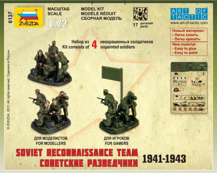 Actual product image Tamiya 1:72 WWII Sov. Reconnaissance Squad