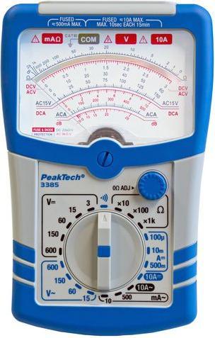 Actual product image Peaktech Analog multimeter 600 V 10 A ( 3385) (CAT II 600V, Handheld multimeter)