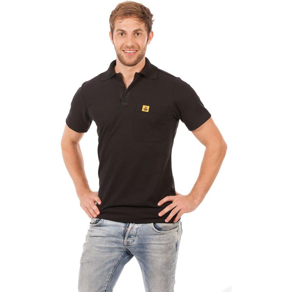 Wolfgang Warmbier, Herren, Shirt, ESD-Polo-Shirt, L, schwarz, Schwarz, (L)