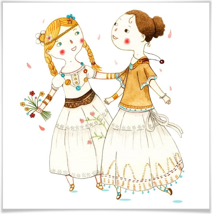 Produktbild Trenddeko Loske - Hippie Mädchen (40 x 40 cm)