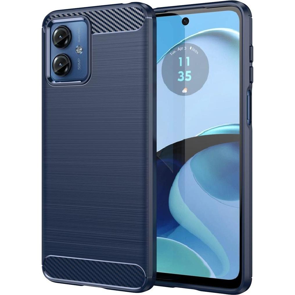 König Design Schutz Handy Hülle für Motorola Moto G14 Case Cover Carbon Bumper Etuis Schale (Motorola Moto G14), Smartph...