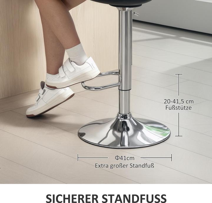 Produktbild Homcom Barhocker Kunstleder Schwarz