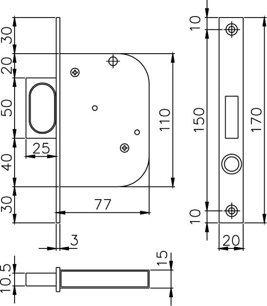 Produktbild MSL Einsteck-Springgriffe für Schiebetüren 1602 (Einsteckschloss)