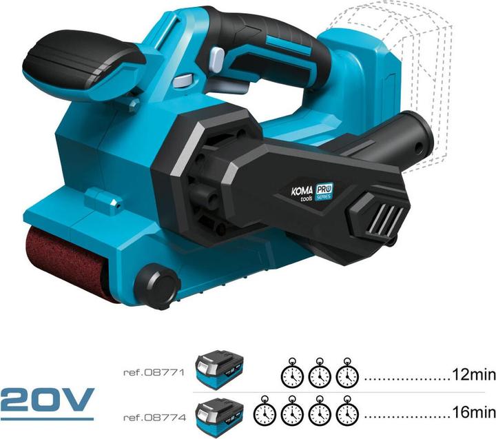 Produktbild Koma Tools Enzo accu bandschuurmachine | 20V | zonder accu - 6490154 (Bandschleifer)