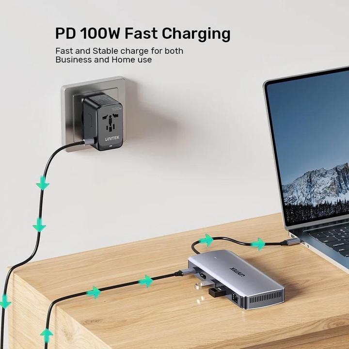 Produktbild Unitek AKTYWNY HUB USB-C 10GBPS M.2 HDMI PD 100W (USB-C, 5 Ports)