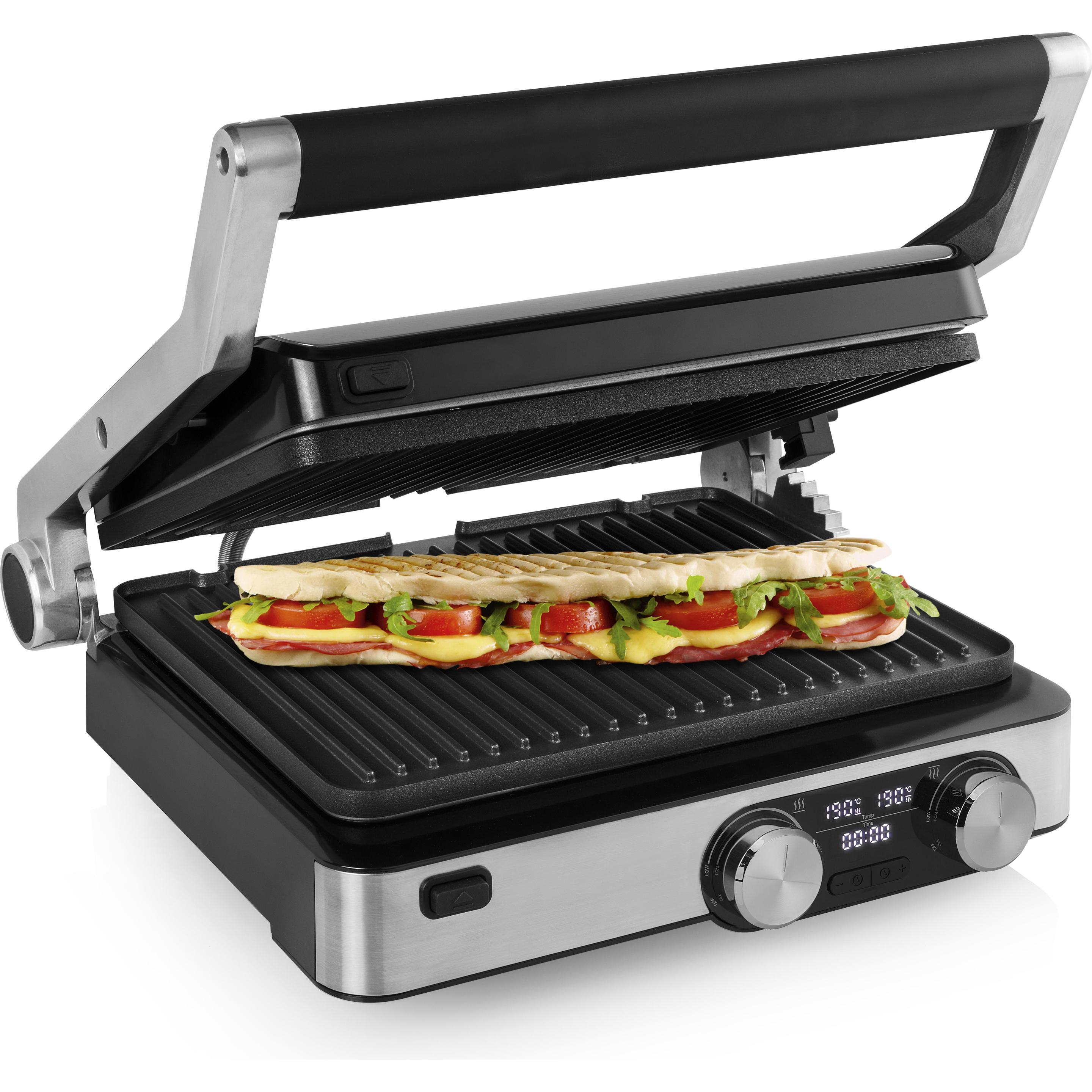 Princess Grill Digitaler meister Pro 2, Tischgrill, Schwarz, Silber