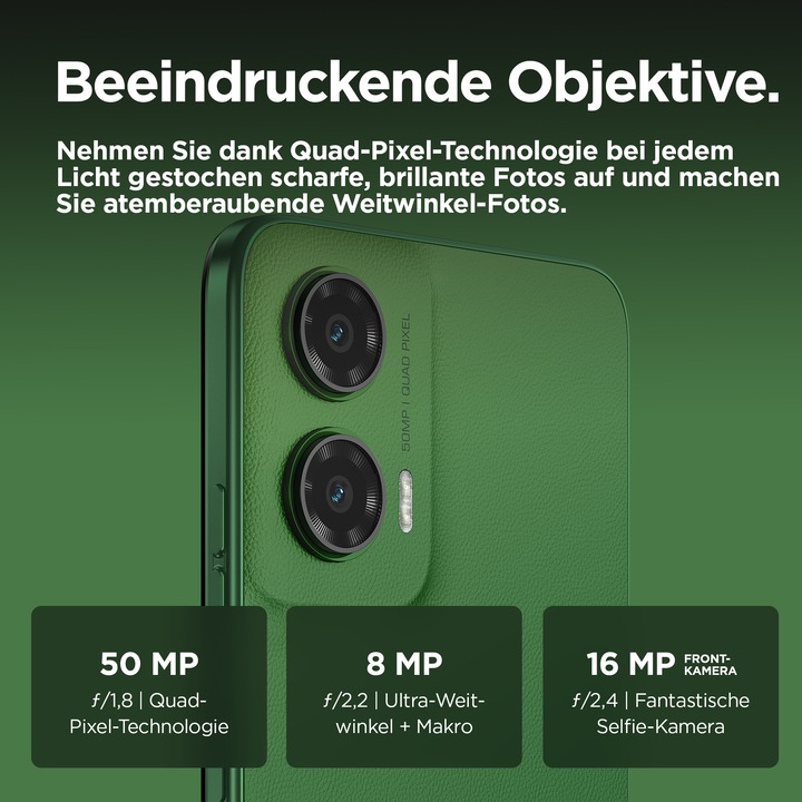 Produktbild Motorola Moto G35 (128 GB, Leaf Green, 6.72", Dual SIM, 50 Mpx, 5G)