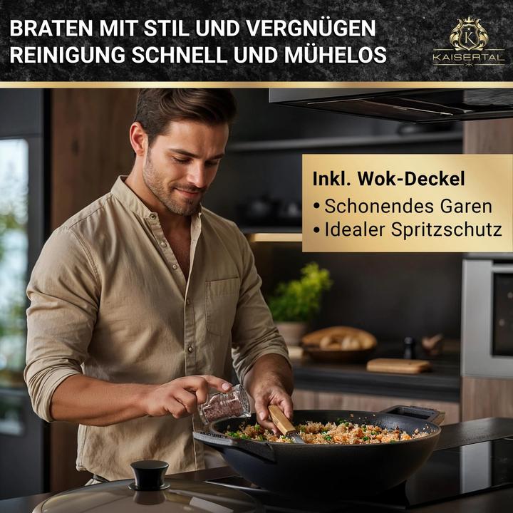 Actual product image Kaisertal Wok mit Deckel (32 cm, Wok, Cast iron)