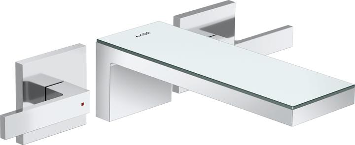 hansgrohe AXOR MyEdition 3-hole basin mixer, concealed, with plate, 221mm projection, with pop-up wa