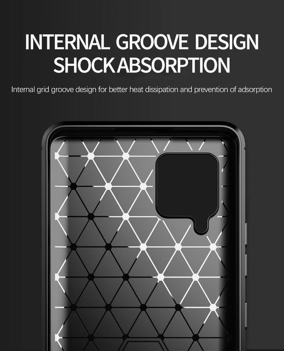 Actual product image Cadorabo TPU Ultra Slim carbon stainless steel Combi Cover (Samsung Galaxy A42 5G)