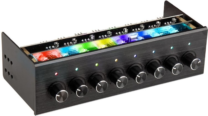 Actual product image Lamptron FC8 Fan Controller 8 Channel 5.25 Inch - Black (8 Fan)