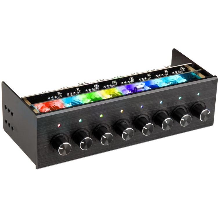 Lamptron FC8 Fan Controller 8 Kanal 5.25 Zoll – Schwarz (8 Lüfter), Lüftersteuerung, Schwarz