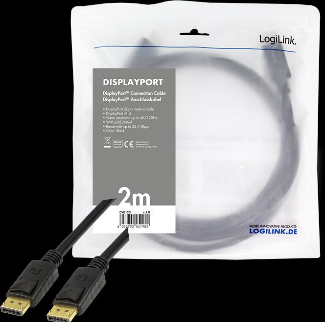 Produktbild LogiLink DisplayPort — DisplayPort (2 m, DisplayPort, 1.4)