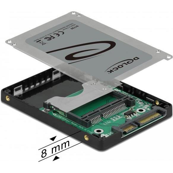 Delock Lettore Di Schede - 6,4 Cm (2,5 Pollici) (Scheda Cfast Tipo I, Scheda Cfast Tipo Ii) (Sata), Lettore Di Schede Di Memoria, Grigio