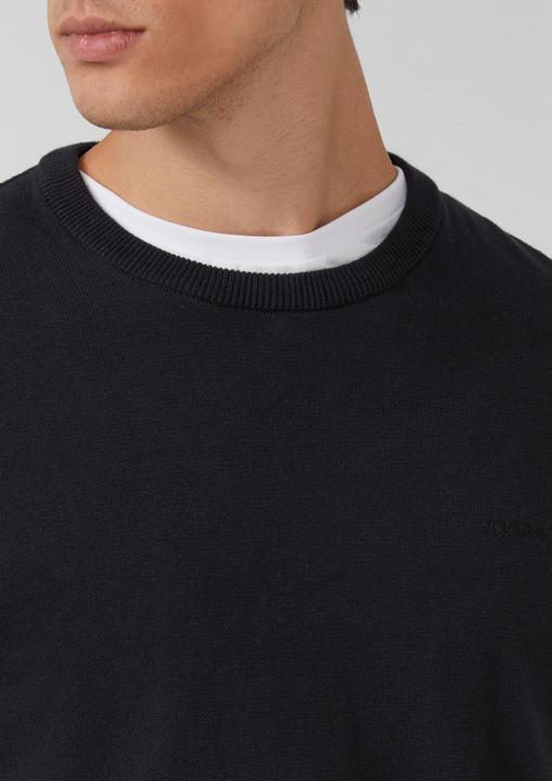 Produktbild s.Oliver Strickpullover Strickpullover mit Logo-Stickerei (XXL)