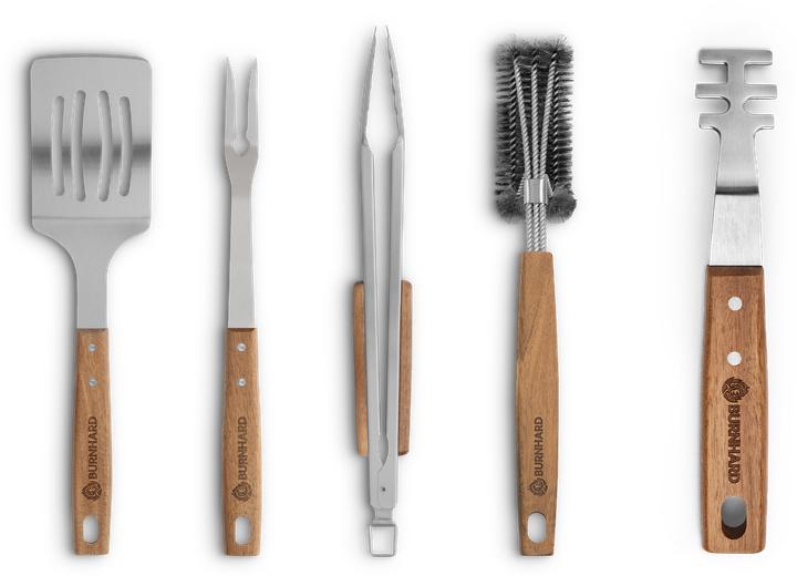 Burnhard Acacia wood barbecue cutlery
