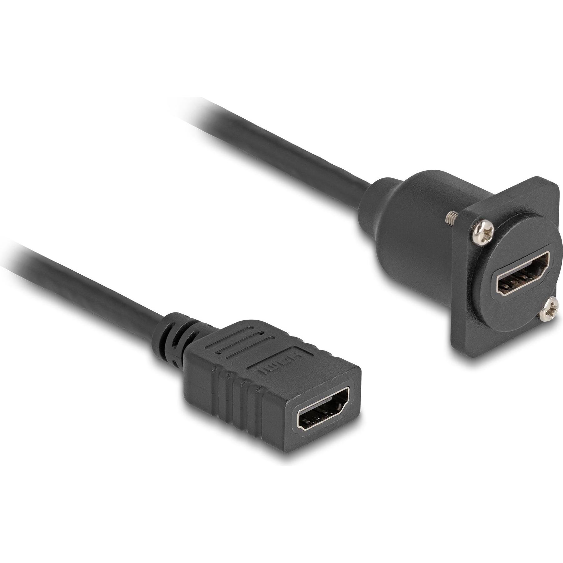 Delock D-Typ HDMI Kabel Buchse zu Buchse schwarz 20 cm (0.20 m, HDMI), Video Kabel