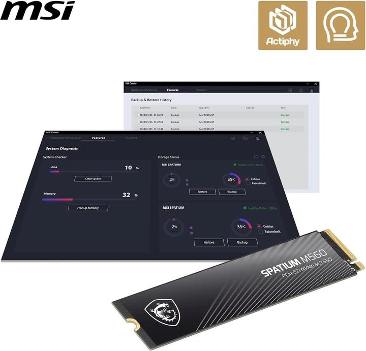 Actual product image MSI Spatium M560 (2000 GB, M.2 2280)