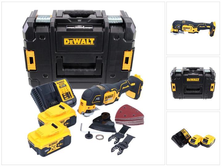 Actual product image DeWalt DCS 355 P2 Battery Oscillator Multitool 18 V Brushless + 2x Battery 5.0 Ah + Charger + 29 pcs Z