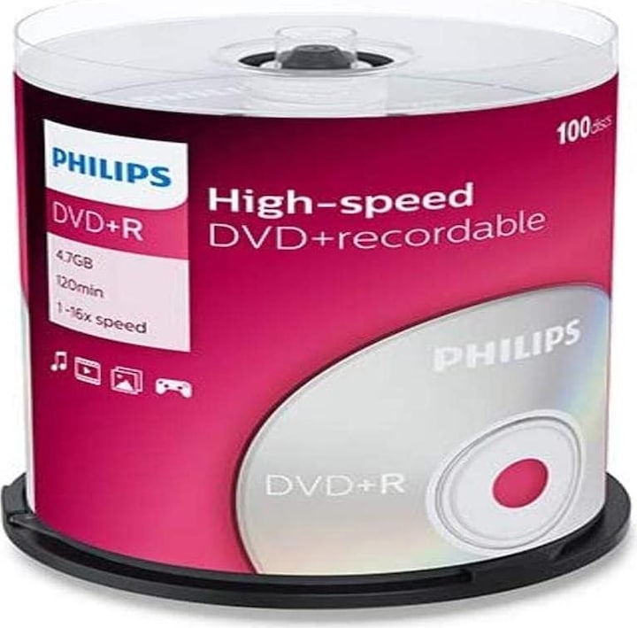 Image du produit Philips 1x100 DVD+R 4,7GB 16x SP (100 x)