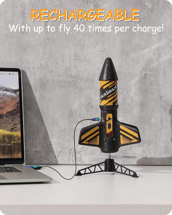 Actual product image Activity Board Rocket toy - Motorised rocket with parachute