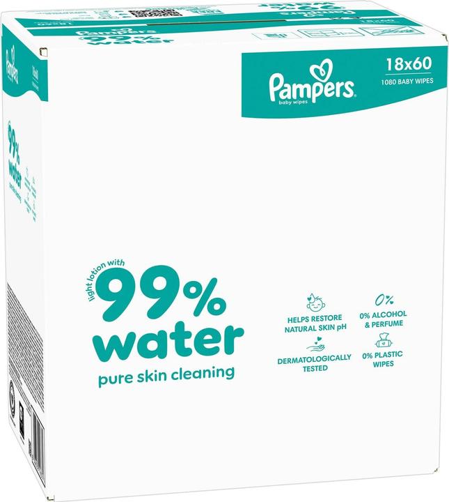 Actual product image Pampers 99% Water (1080 pcs.)