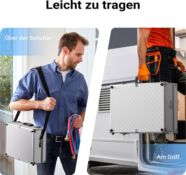 Produktbild Wiltec Alu Universalkoffer 46x33x15,2cm Werkzeugkoffer Schaumstoff Transportbox