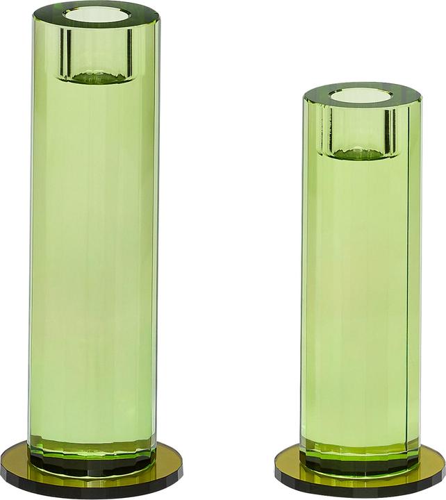 Hübsch Cut Kerzenständer Grün (2er Set)