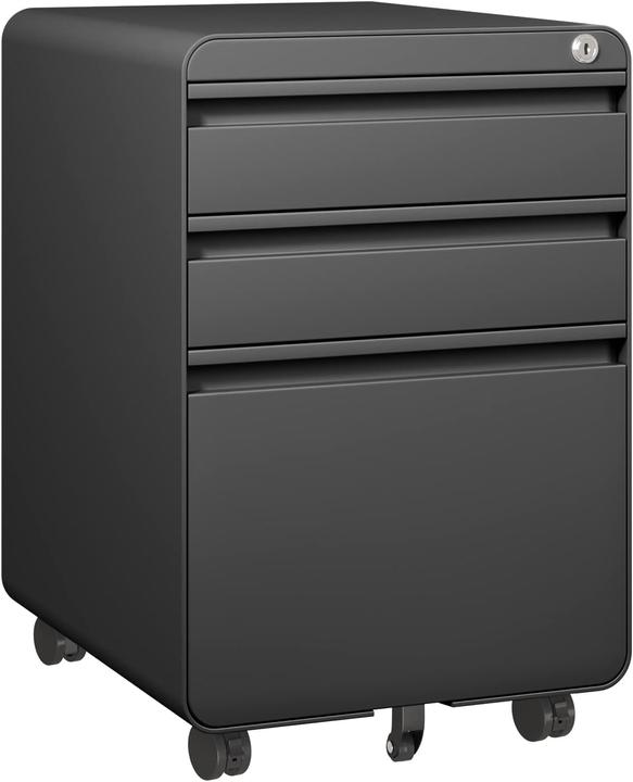 Dripex Stahl Rollcontainer mit 2 Schubladen und Hängeregistratur (40 x 45 x 60 cm)