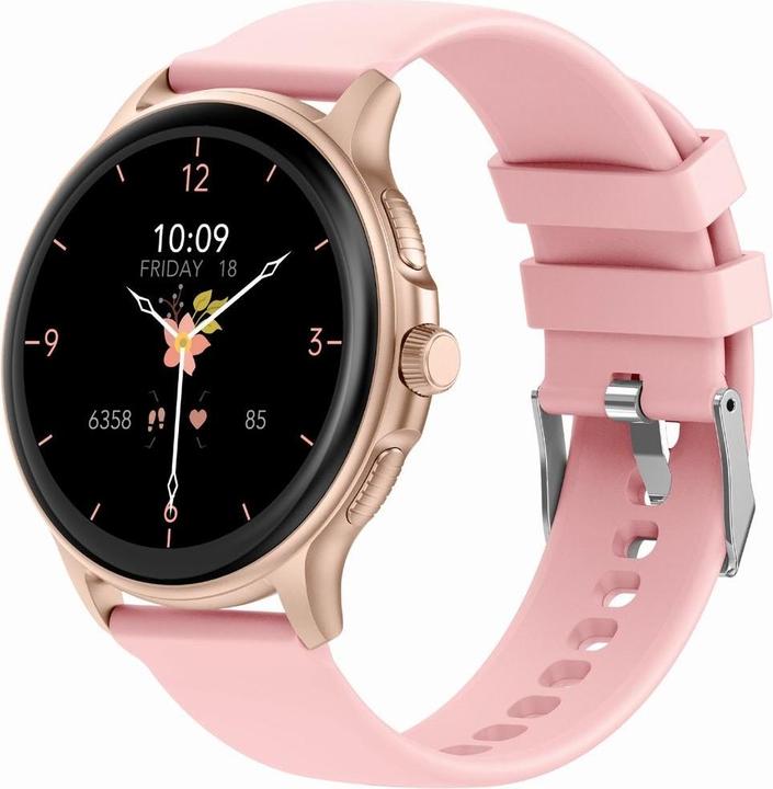 Produktbild Gravity GT12-3 Damen-Smartwatch, rosa Silikonarmband + Roségold-Armband