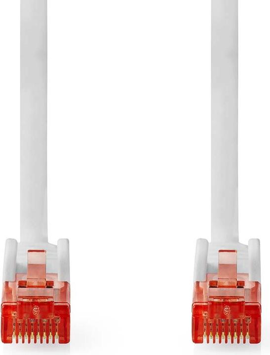 Actual product image Nedis CAT6 network cable | RJ45 plug | U/UTP | 0.50 m | Round | PVC | White | Label (U/UTP, CAT6, 0.50 m)