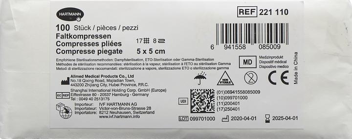 Produktbild IVF Hartmann Faltkompresse Typ 17 5x5cm 8 fach