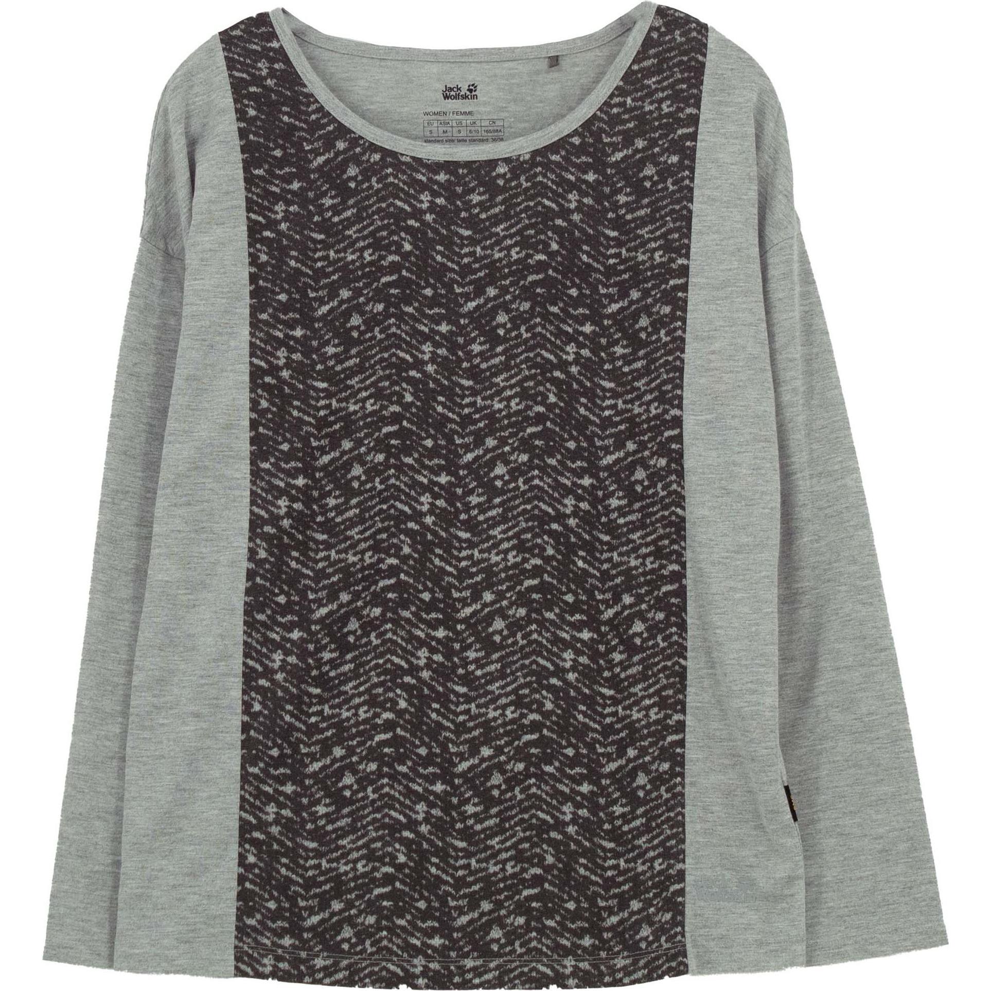 Thumbnail - Jack Wolfskin, Damen, Sportshirt, Moro Panel Langarmshirt Funktionsshirt (S), Grau, S