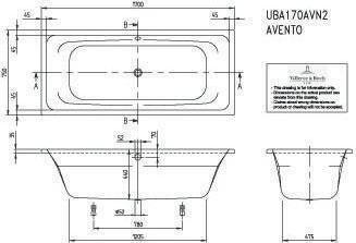 Actual product image Villeroy & Boch V&B Fitted Tub AVENTO R-corner1700x750mm white (149 l, 170 cm, 75 cm)