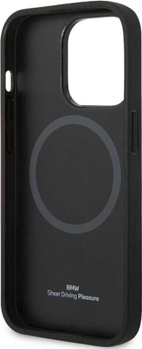 Actual product image BMW Case BMHMP14L22RPSK iPhone 14 Pro 6.1" czarny/black Leather Seats Pattern MagSafe (Apple iPhone 14 Pro)