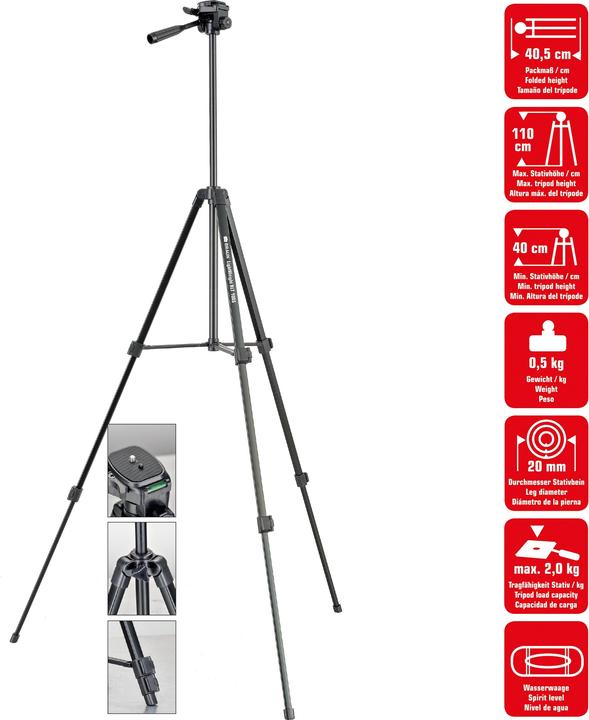Braun Photo Braun LW BLT 100S stativ (40,,, 3-smÄ›rnÃ¡ hlava,, ÄernÃ½)