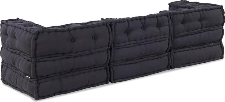 Produktbild vidaXL Modular Poufs 3er Set Anthrazit Stoff (Modular Sofa)