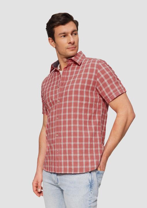 Actual product image S.Oliver Hemd Regular Fit: Kariertes Kurzarmhemd mit Struktur (S)
