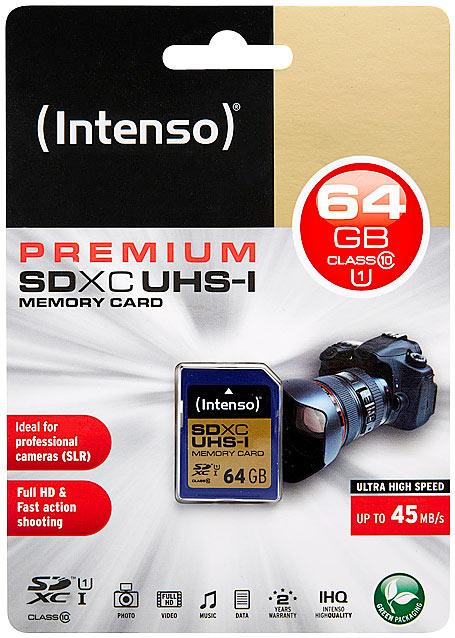 Immagine prodotto Intenso UHS-I Premium (64 GB, SDXC, U1, UHS-I)