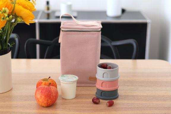 Actual product image Beaba Insulated bag for baby food canvas pink