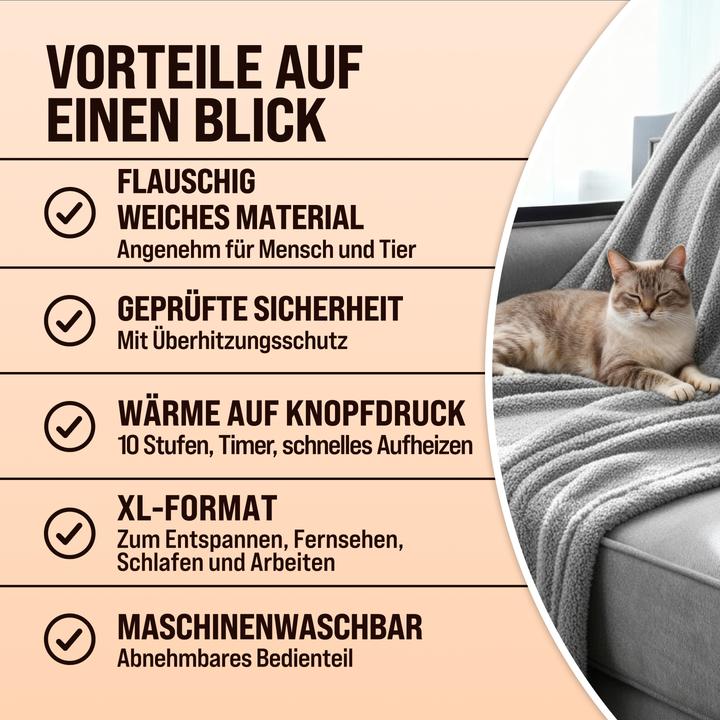 Immagine prodotto Monzana Coperta riscaldata in pile (180 x 130 cm)