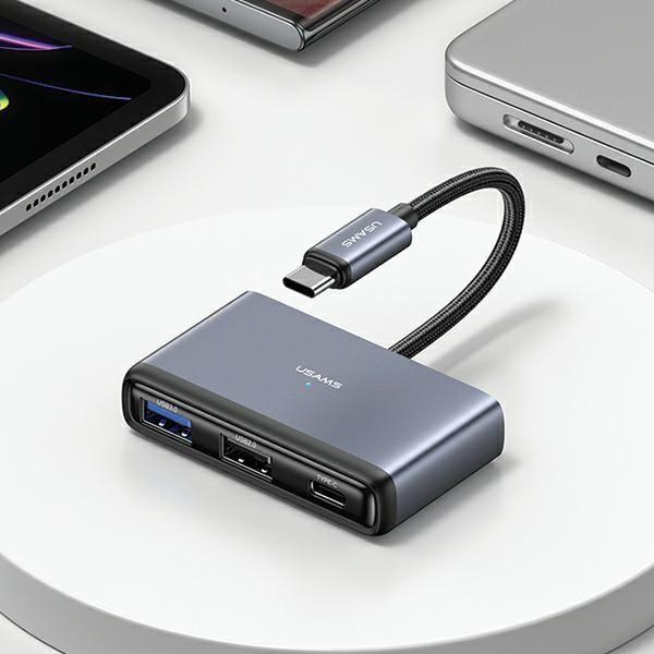 Produktbild Usams US-SJ627 4in1 Multifunctional Type-C HUB Type-C*1+USB3.0*1+USB 2.0*2 (USB-C, 4 Ports)