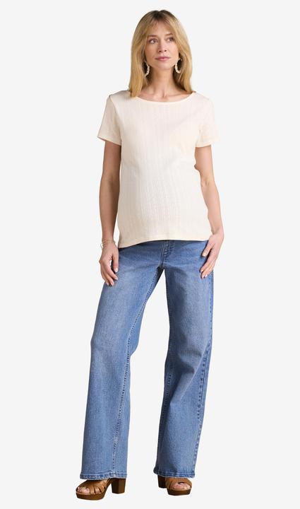 Produktbild Envie de Fraise Bio-Kollektion: Umstands-Shirt aus Pointelle-Jersey mit Rückenausschnitt (42)